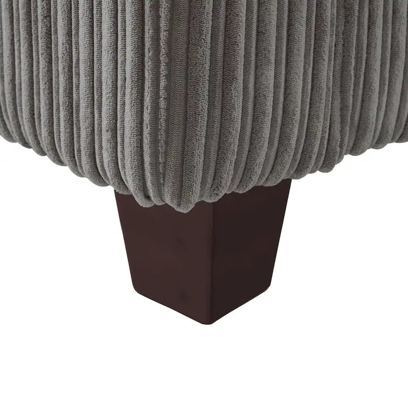 LUE BONA 81 Contemporary Corduroy 3-Seater Sofa - Upholstered Polyester Rectangle Design with Wooden Base for Living Room