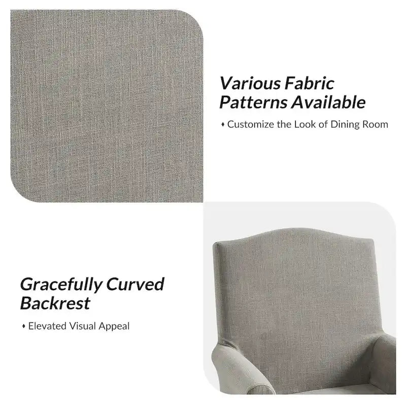 Set of 2 Alethea Upholstered Dining Chairs with Slipcovers and Solid Wood Legs by HULALA HOME