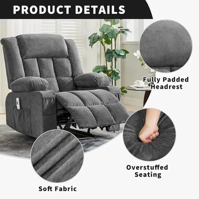 Heat and Massage Recliner Chair with Remote Control