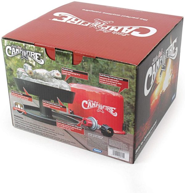 Camco Little Red Campfire Portable Propane Fire Pit with 11.25′′ Tray, 65,000 BTU, for Camping & Patios