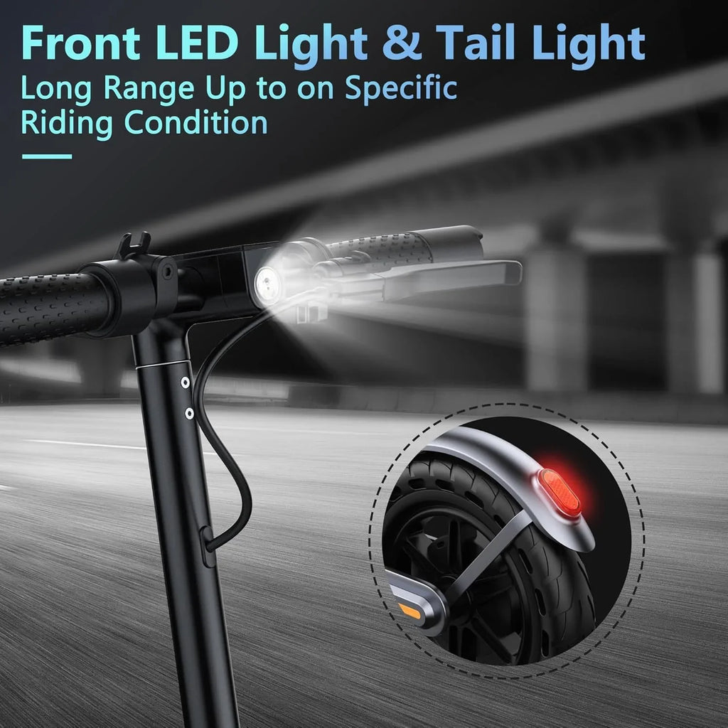 Electric Scooter, 350W/500W Powerful Motor, 8.5"/10" Solid Tires, 19/22Mph, 28/21/12 Miles Range,Dual Braking