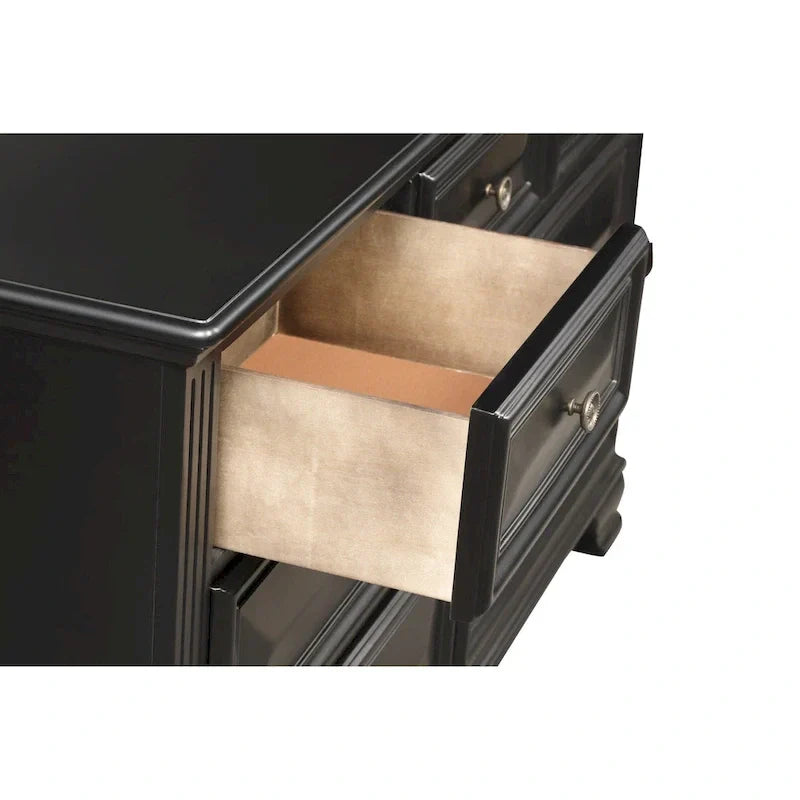 Roundhill Furniture Renova Vintage Black Wooden Bedroom Collection
