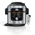 Ninja OL701 Foodi 14 in 1 SMART XL 8 Qt. Pressure Cooker Steam Fryer with SmartLid &amp; Thermometer   Auto Steam Release, that Air Fries, Proofs &amp; More, 3 Layer Capacity, 5 Qt. Crisp Basket, Silver/Black