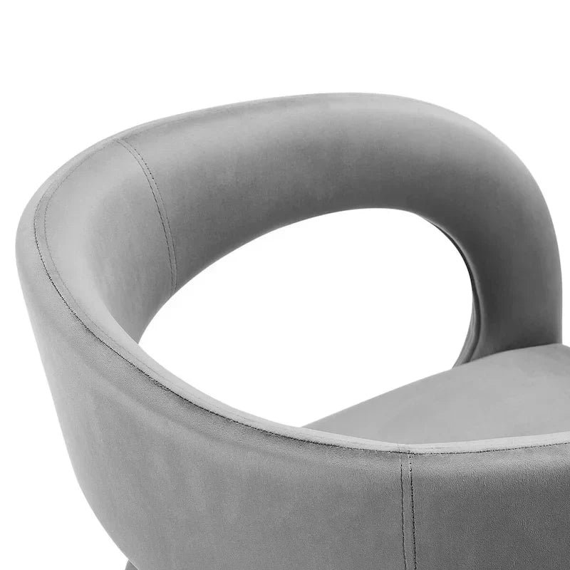 Set of 2 Modern Velvet Dining Chairs Curved Back Upholstered Accent Chairs