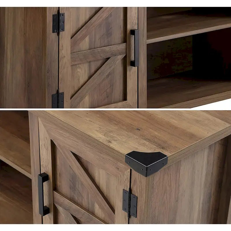 Rustic Farmhouse Barndoor TV Stand - Entertainment Center for TVs up to 70 Inches