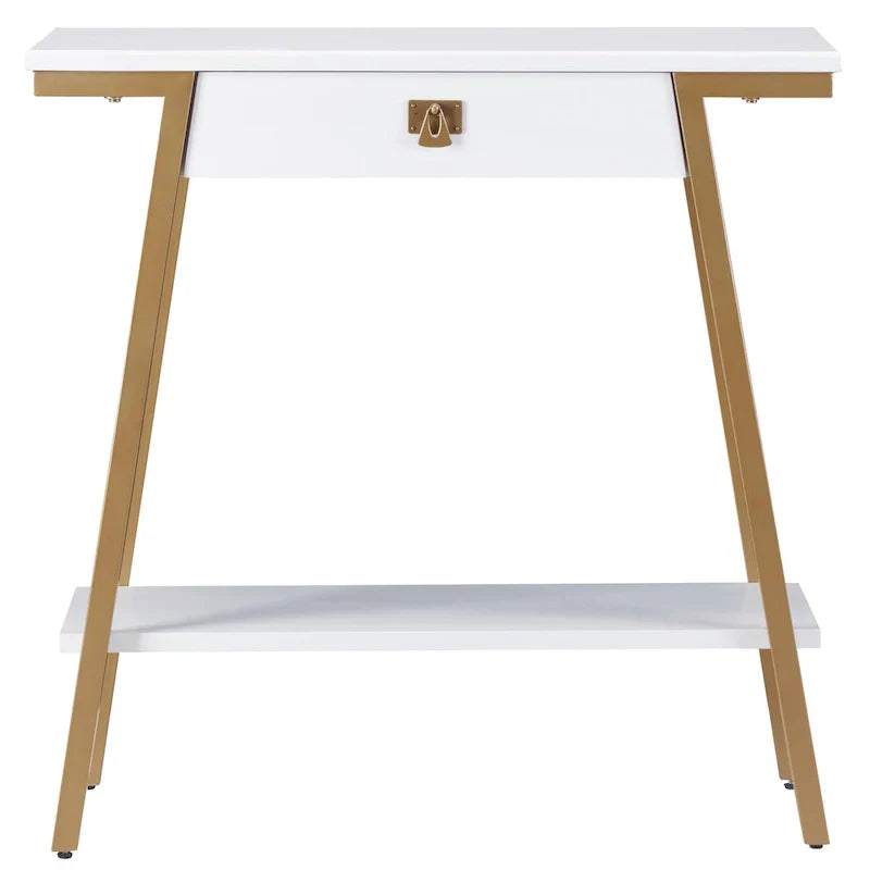 Leick Home Empiria Wooden Console Table with Drawer and Metal Frame