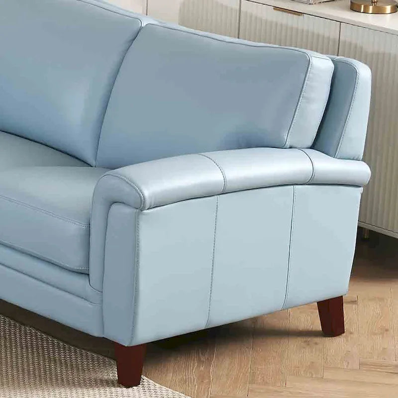 Hydeline Westcott Premium Top Grain Leather Sofa with Memory Foam and Spring Support