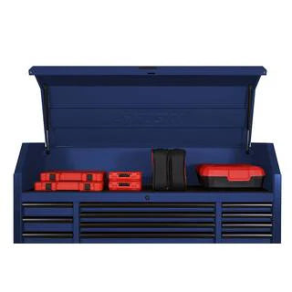 2025 56 in. W x 22 in. D Heavy Duty 23-Drawer Combination Rolling Tool Chest and Top Tool Cabinet Set in Matte Blue