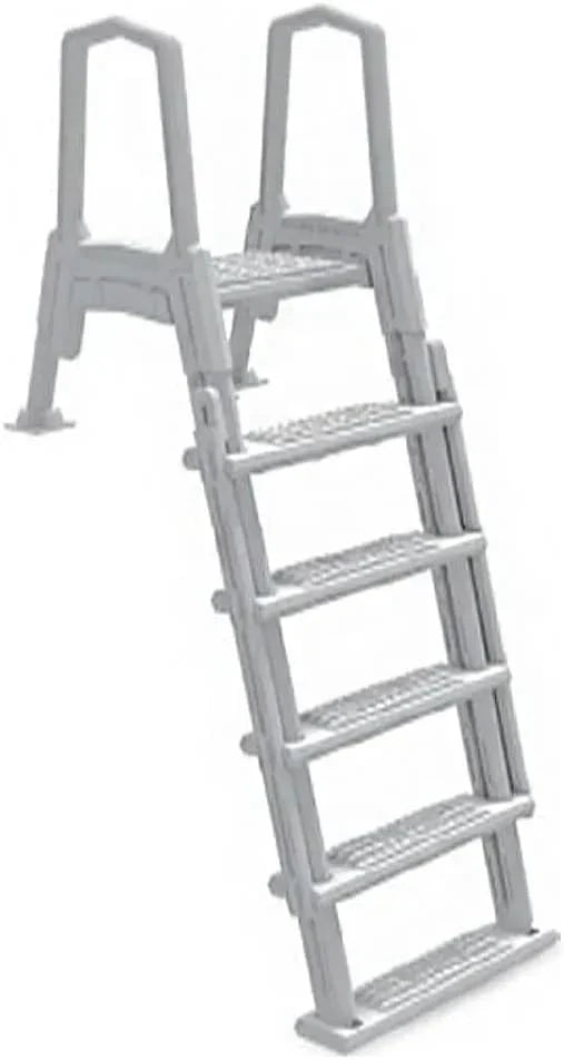 Select Anti-Slip in-Pool Steps | Gray | for Above Ground Swimming Pools | Can Mount to Decks 48" to 54" H | Safety Stairs Capacity Up to 300 lbs