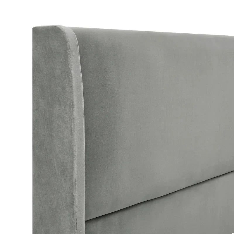 Roundhill Furniture Rozitta Upholstered Wingback Bed with Platform Design