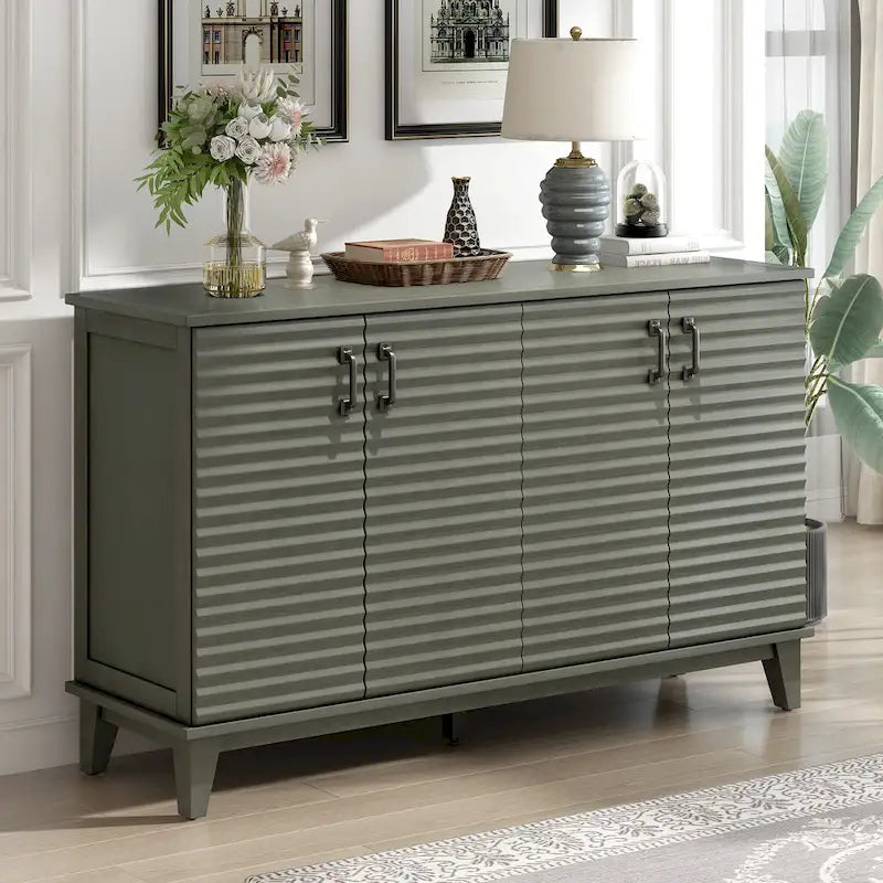 Large 4-Door Sideboard Buffet with Adjustable Shelves for Ample Storage