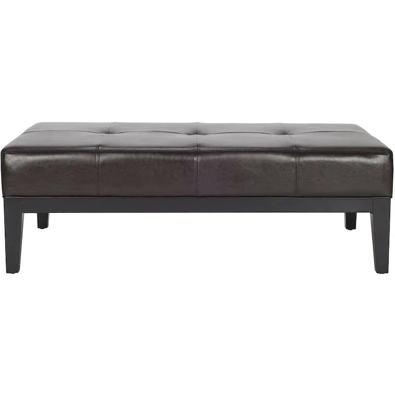 SAFAVIEH Tonja Brown Bicast Leather Rectangular Ottoman