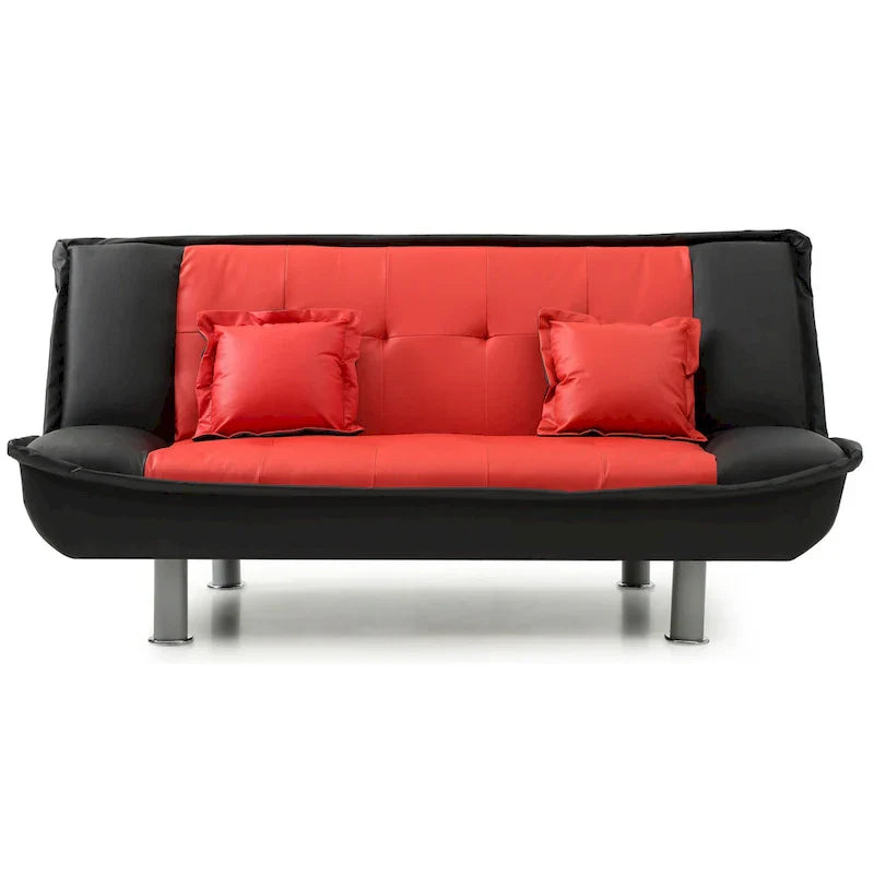 Lionel Faux Leather Convertible Sofa