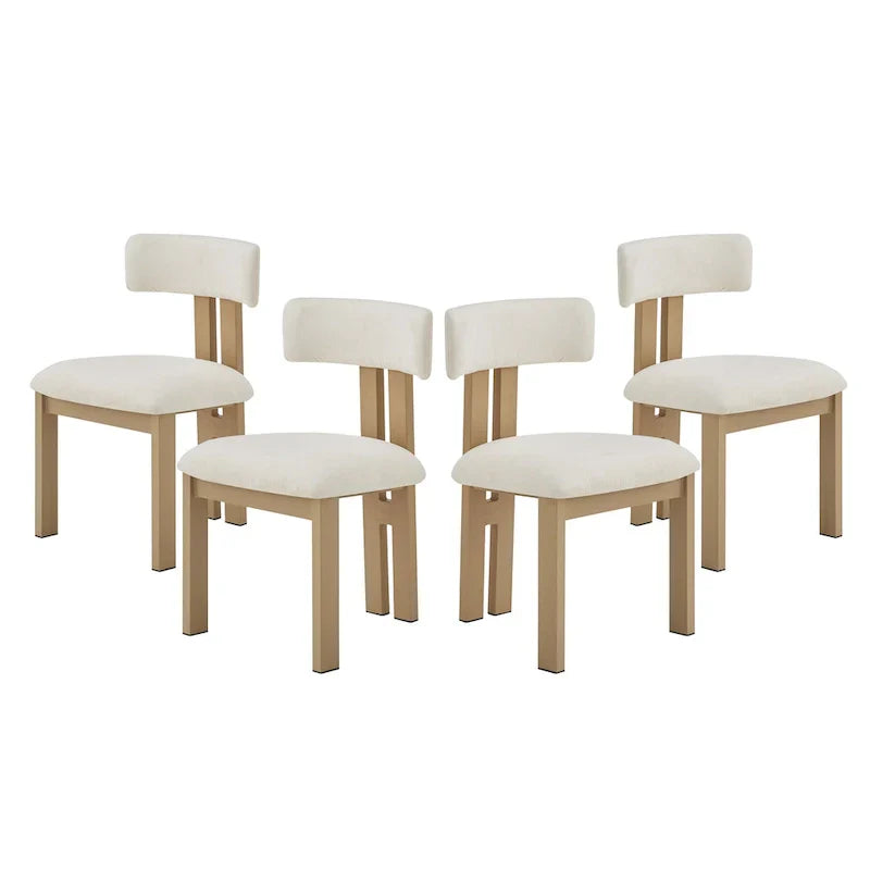 Set of 4 Astura Upholstered Dining Chairs with Iron Frame by Christopher Knight Home