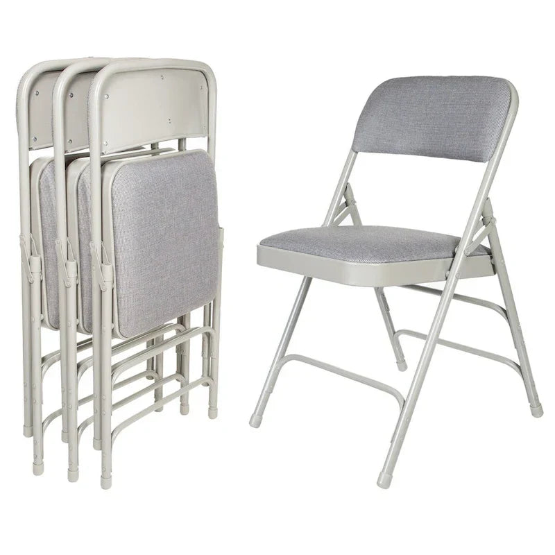 Hampden Furnishings Bernadine Collection Set of 4 Fabric Triple Brace Folding Chairs