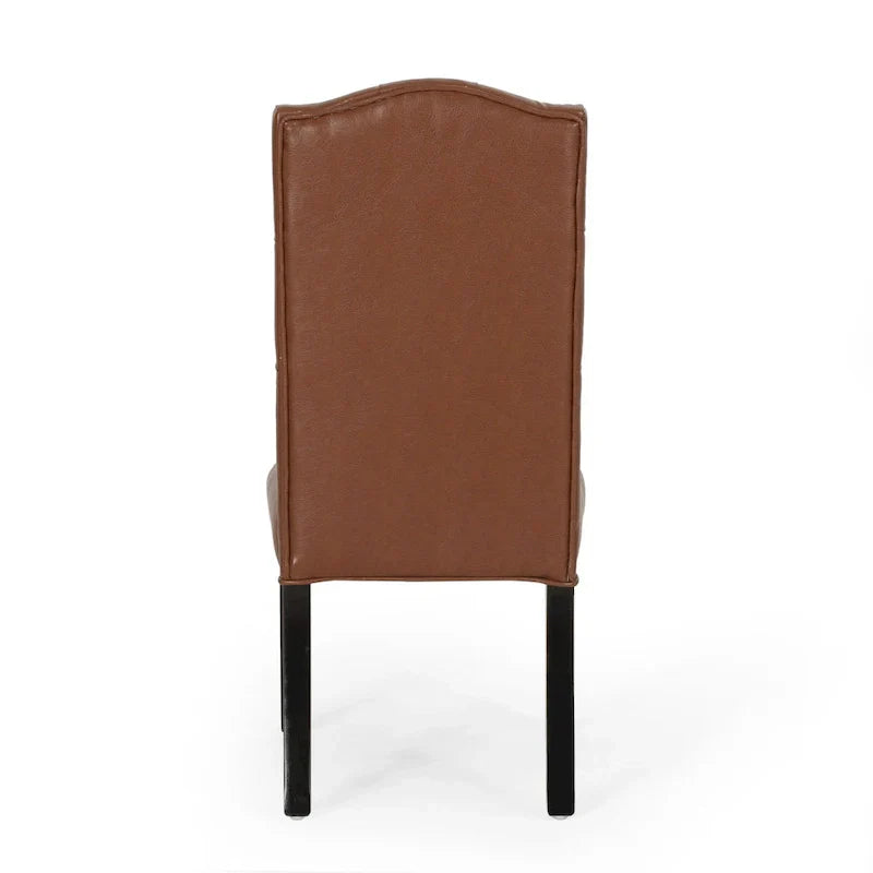 Set of 2 Harriet Modern Tufted Faux Leather Dining Chairs by Christopher Knight Home - Dimensions: 21.5" L x 25.75" W x 41.5" H