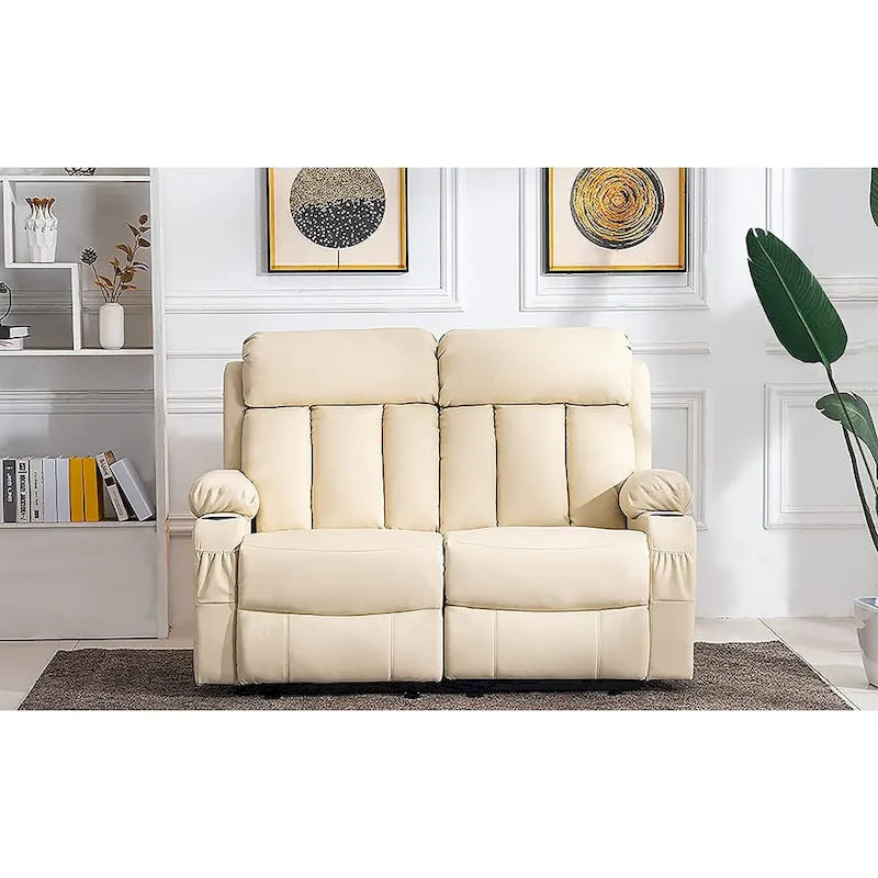 MCombo Faux Leather Electric Reclining Sofa with Heat and Massage - Models 6095/6075/6077