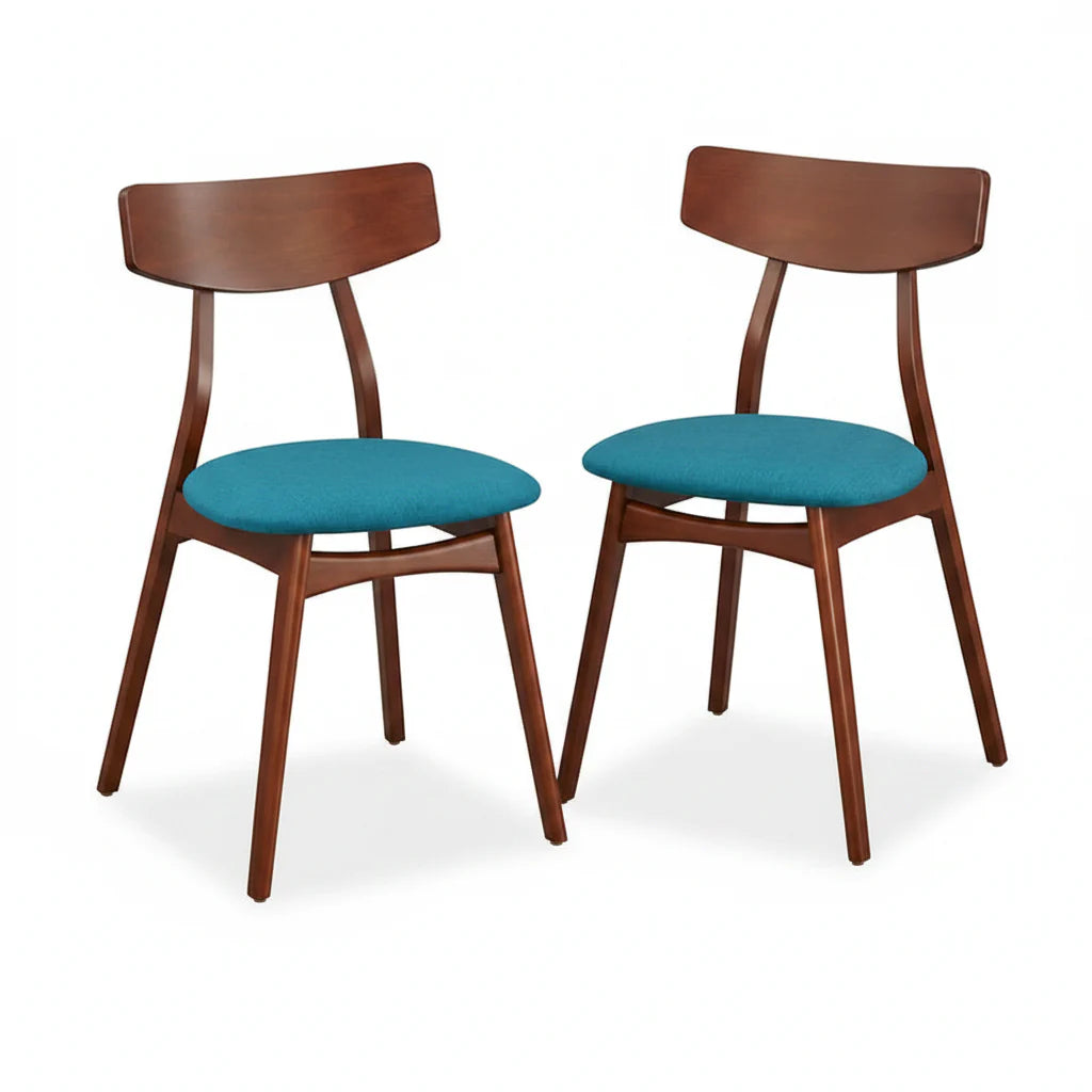 Set of 2 Cadiz Dining Chairs in Solid Beechwood by Simple Living
