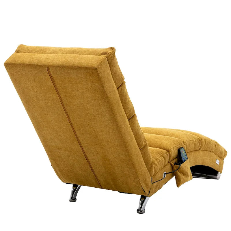 Linen Indoor Chaise Lounge Chair - Dimensions: 58.27" x 21.65" x 34.25"