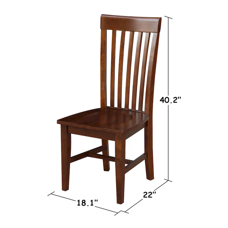 Set of 2 Cosmo Tall Mission Chairs in Solid Wood by International Concepts